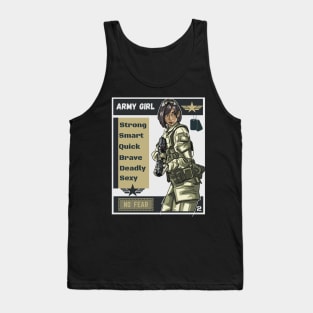 Anime Army Girl 2 Tank Top